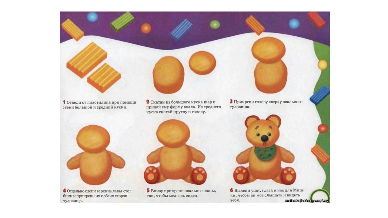 Схемы лепки из пластилина для детей